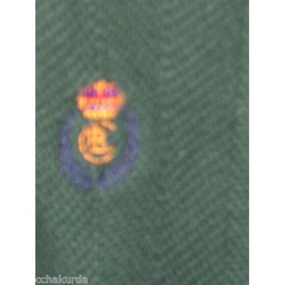 Chaps Ralph Lauren Green Crewneck Sweater Mens L Cotton Blend Embroidered Crest - Picture 4 of 5